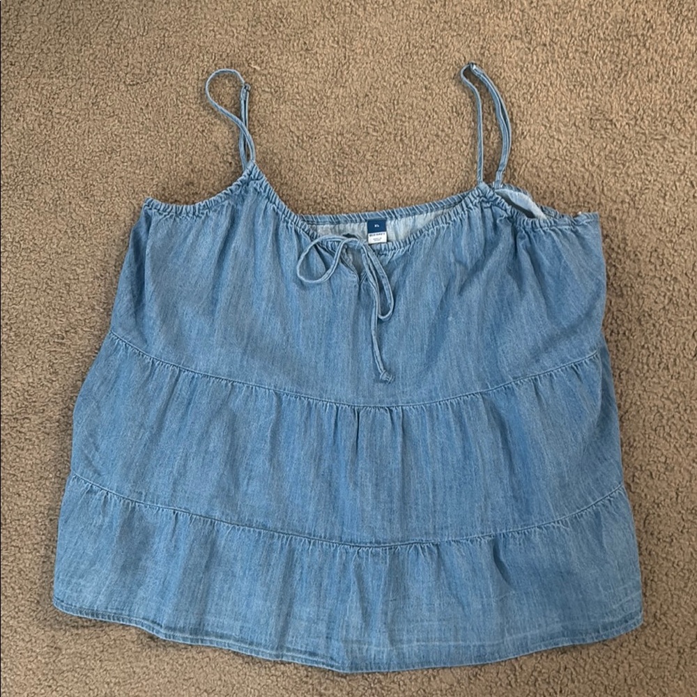 Old Navy Light Blue Chambray Spaghetti Strap Camisole